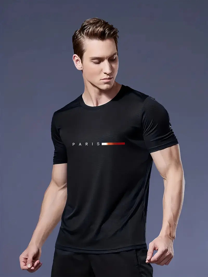 3-Pack Men’s Quick-Dry T-Shirts | Paris Print, Lightweight, Breathable