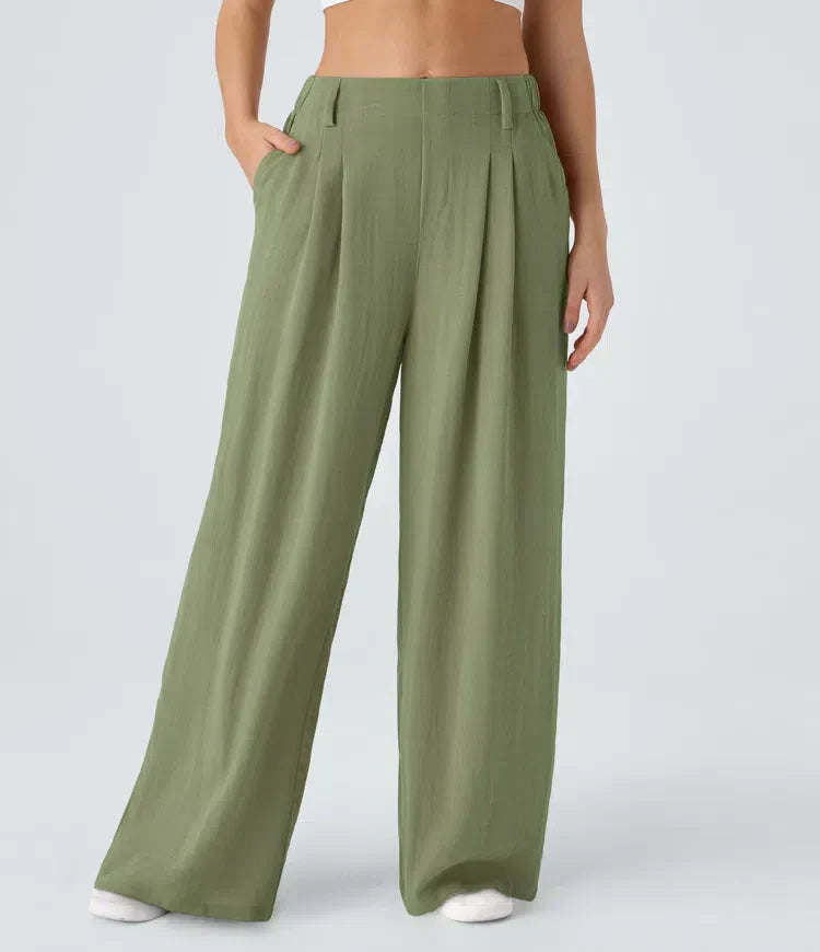 Casual Linen-Feel Pants