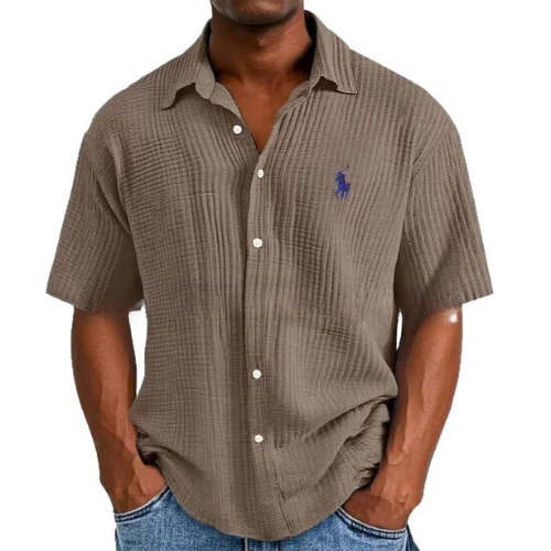 Ralph Lauren Textured Cotton Short Sleeve Shirt β Classic Fit