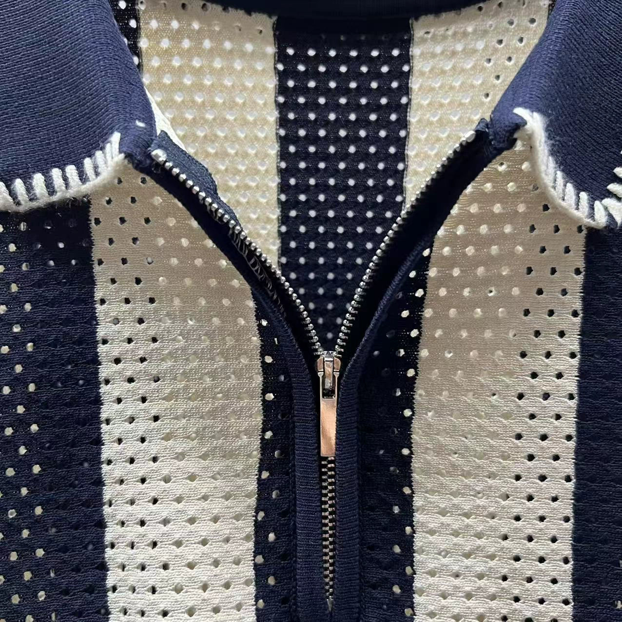 Luxury Half-Zip Polo Shirt β Modern Fit, Short Sleeve