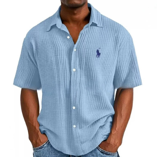 Ralph Lauren Textured Cotton Short Sleeve Shirt – Classic Fit