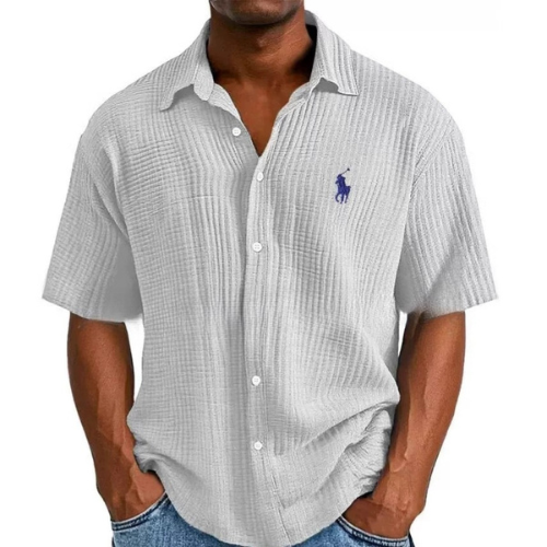 Ralph Lauren Textured Cotton Short Sleeve Shirt – Classic Fit