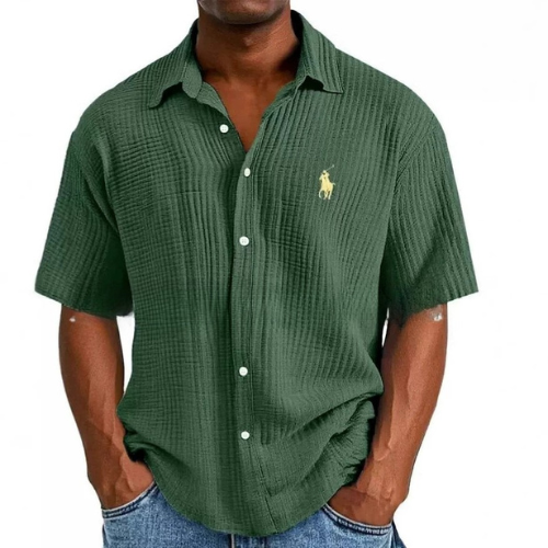 Ralph Lauren Textured Cotton Short Sleeve Shirt – Classic Fit