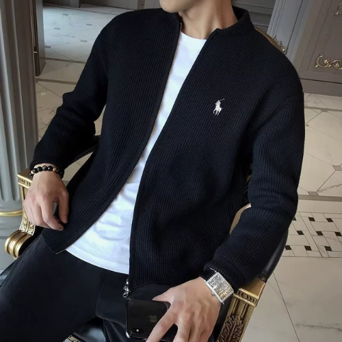 POLO Ribbed Zip-Up Cardigan - Perfect for Summer