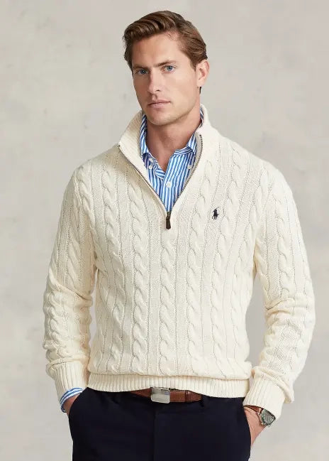 ᏒⅬ® Cable-Knit Wool-Cashmere Jumper