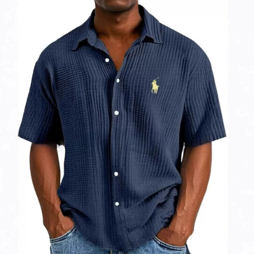 Ralph Lauren Textured Cotton Short Sleeve Shirt – Classic Fit