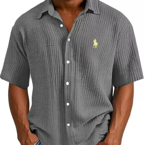 Ralph Lauren Textured Cotton Short Sleeve Shirt – Classic Fit