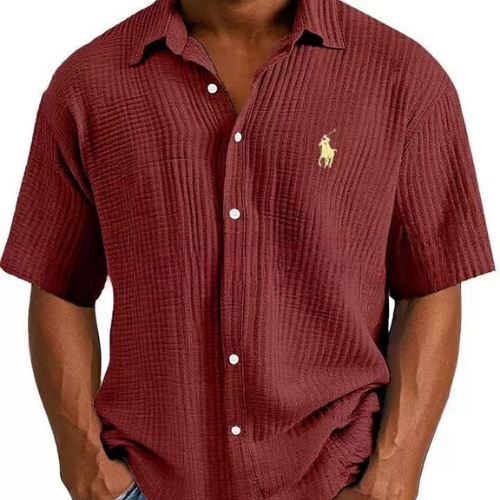 Ralph Lauren Textured Cotton Short Sleeve Shirt – Classic Fit