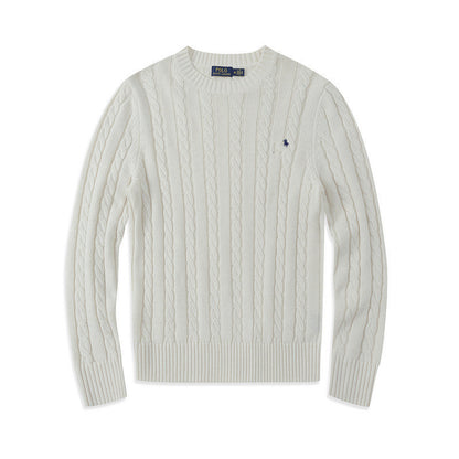 ᏒⅬ® Women Cable-Knit Cotton Crewneck Jumper