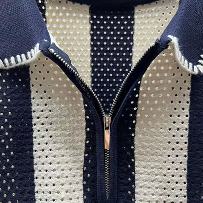 Luxury Half-Zip Polo Shirt – Modern Fit, Short Sleeve