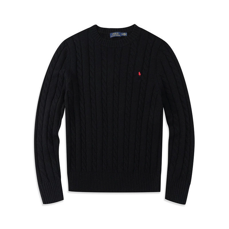 ᏒⅬ® Women Cable-Knit Cotton Crewneck Jumper