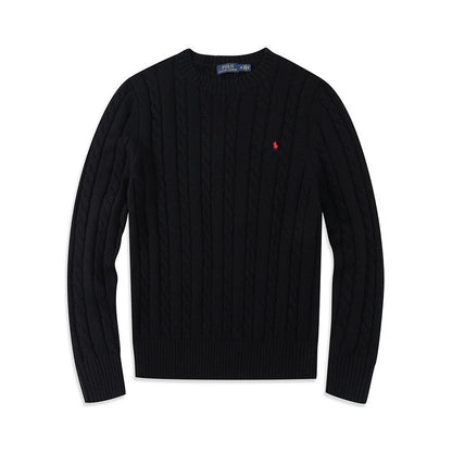 ᏒⅬ® Women Cable-Knit Cotton Crewneck Jumper
