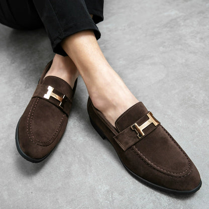 Hermès Signature Suede Loafers with Iconic Hardware