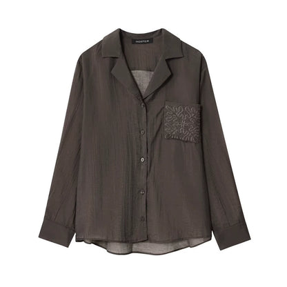 Elegant Loose-Fit Autumn Shirt – Women’s Chic Office & Casual Travel Top