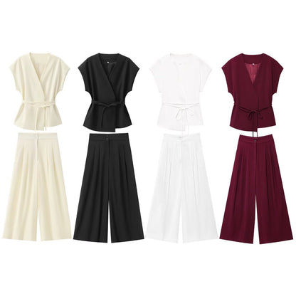 Avaé™ Wrap-Waist Sleeveless Suit Set (2-Piece)