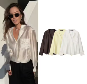 Elegant Loose-Fit Autumn Shirt – Women’s Chic Office & Casual Travel Top