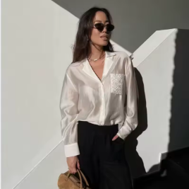 Elegant Loose-Fit Autumn Shirt – Women’s Chic Office & Casual Travel Top