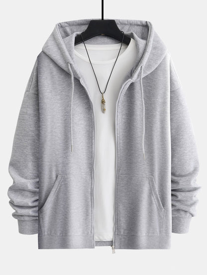 Basic Relax Fit Zip Hoodie