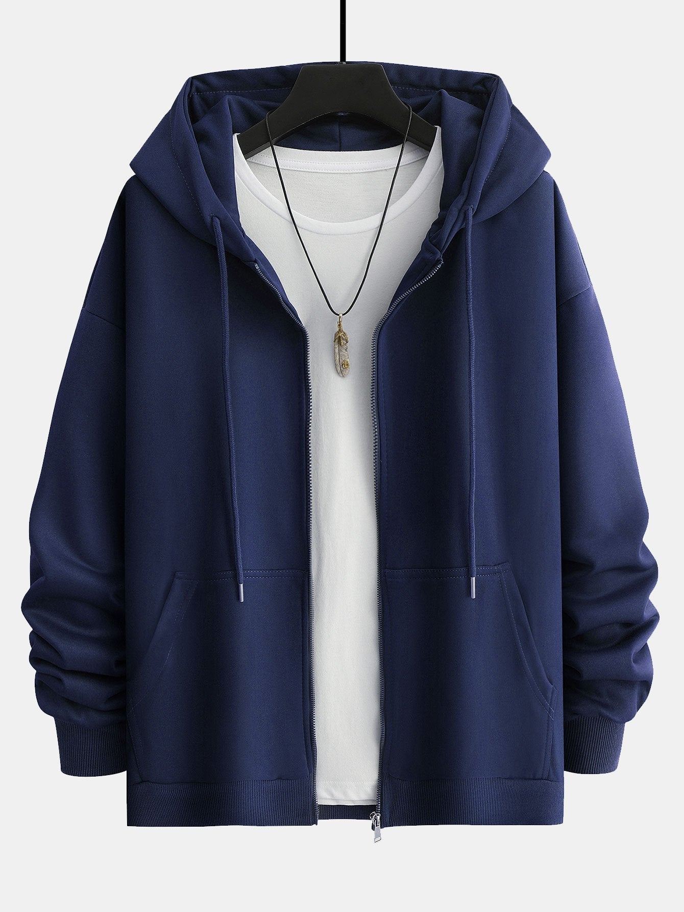 Basic Relax Fit Zip Hoodie
