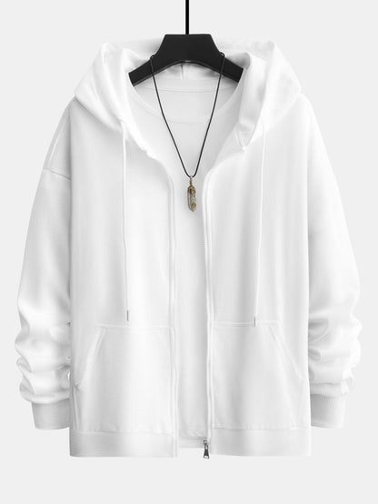 Basic Relax Fit Zip Hoodie