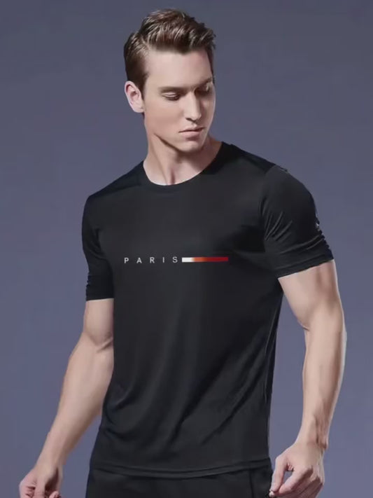 3-Pack Men’s Quick-Dry T-Shirts | Paris Print, Lightweight, Breathable