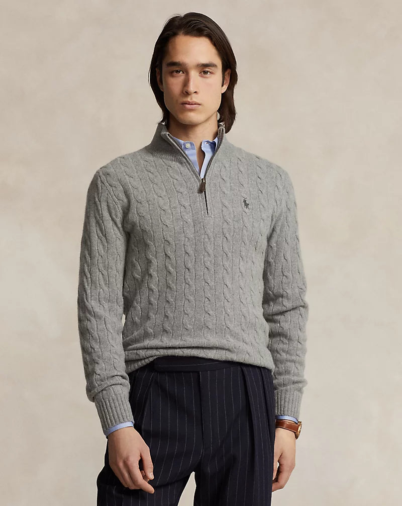 ᏒⅬ® Pullover aus Wolle und Kaschmir mit Zopfmuster