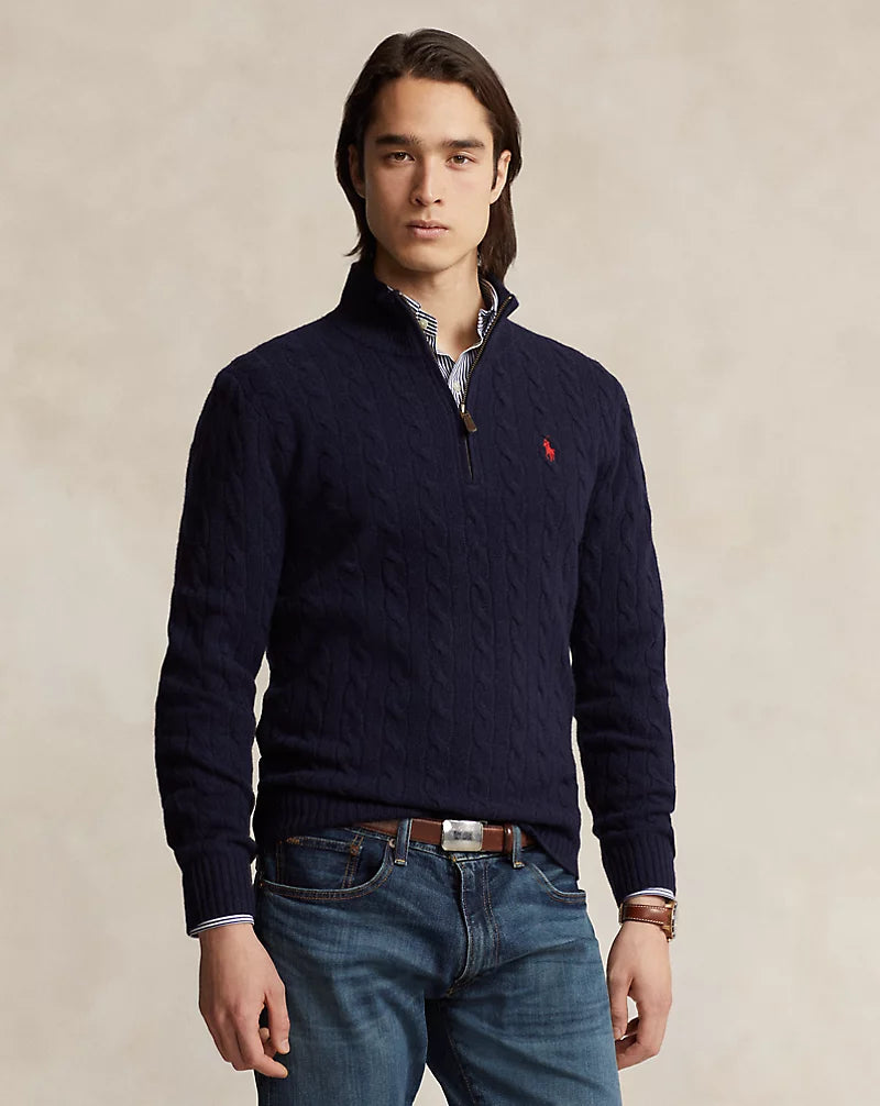 ᏒⅬ® Pullover aus Wolle und Kaschmir mit Zopfmuster