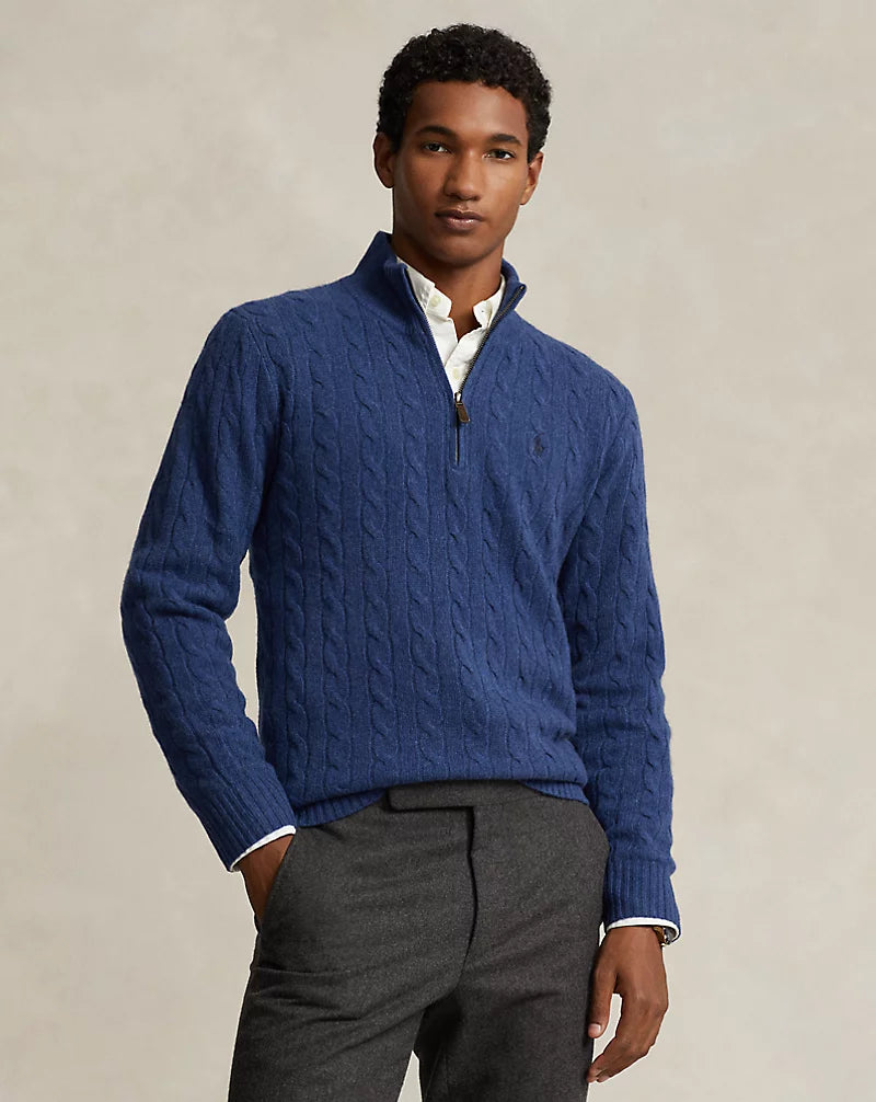 ᏒⅬ® Pullover aus Wolle und Kaschmir mit Zopfmuster
