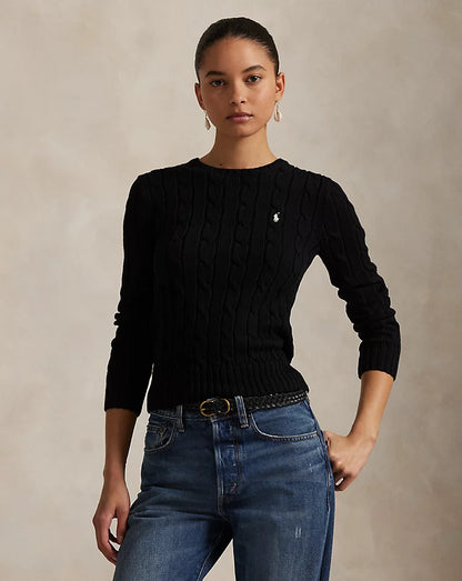 ᏒⅬ® Women Cable-Knit Cotton Crewneck Jumper