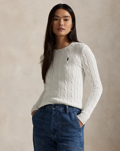 ᏒⅬ® Women Cable-Knit Cotton Crewneck Jumper