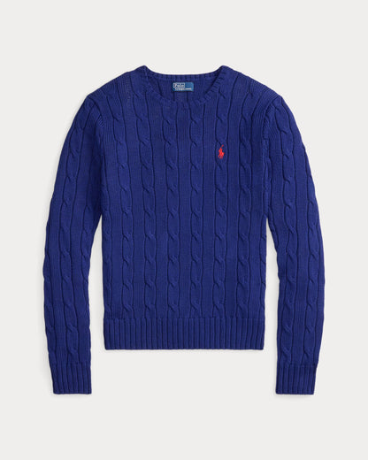 ᏒⅬ® Women Cable-Knit Cotton Crewneck Jumper